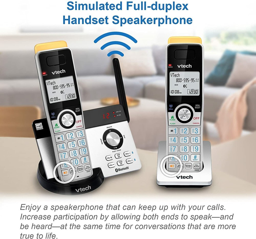 VTech Cordless Phone Answering Machine Bluetooth 4 Handset Super Long Range