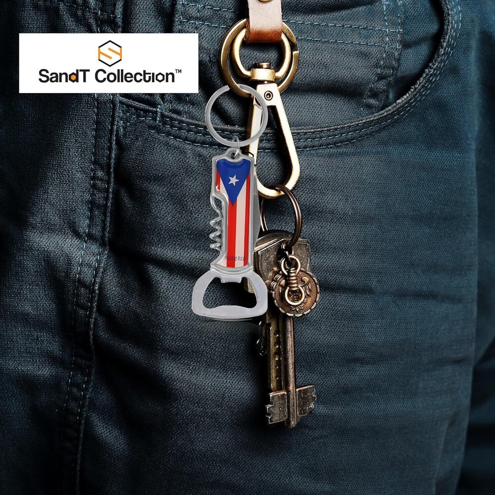 Multifunctional Bottle Opener Keychain Corkscrew Keychains - Carribean Countries