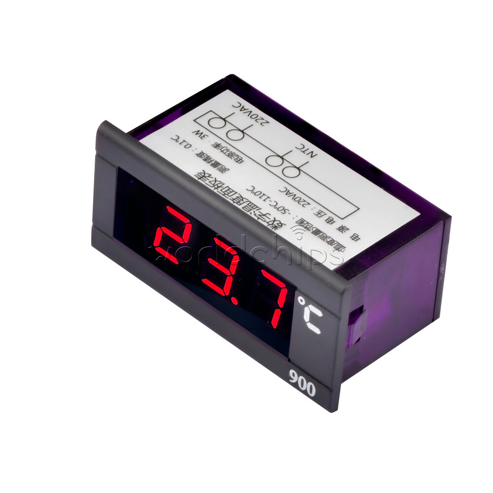 AC220V Embedded Thermometer Refrigerator Digital Temperature Meter Pannel