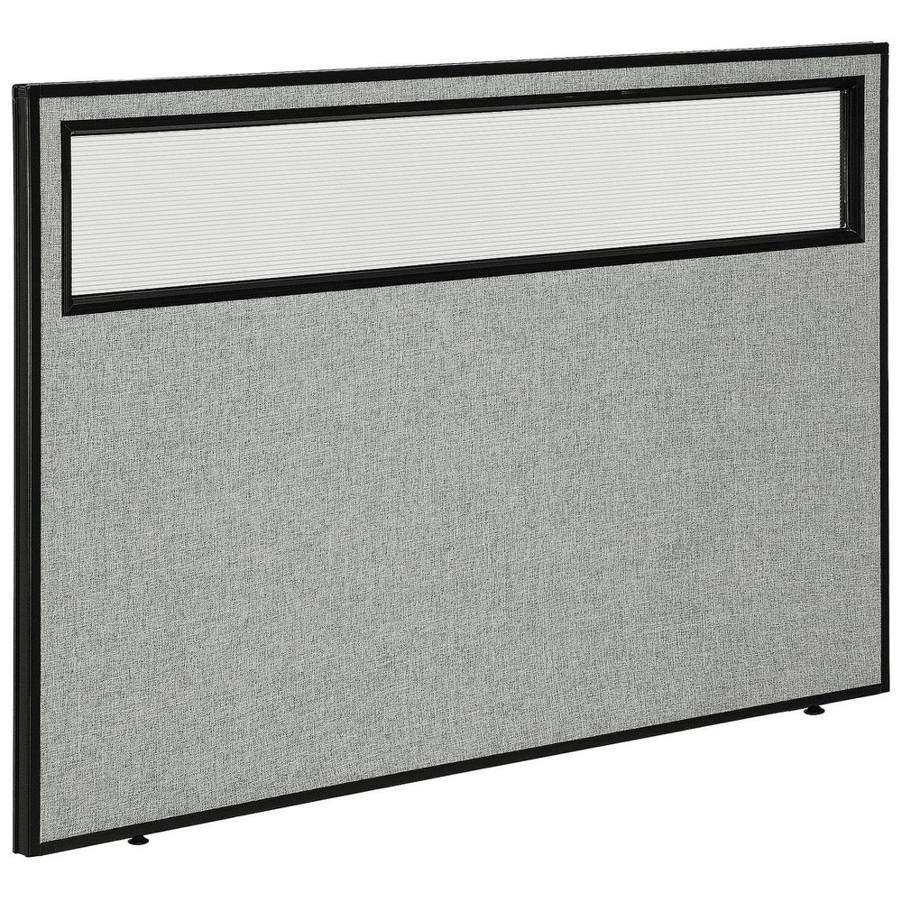 60-1/4"W x 42"H Office Partition Panel with Partial Window Gray