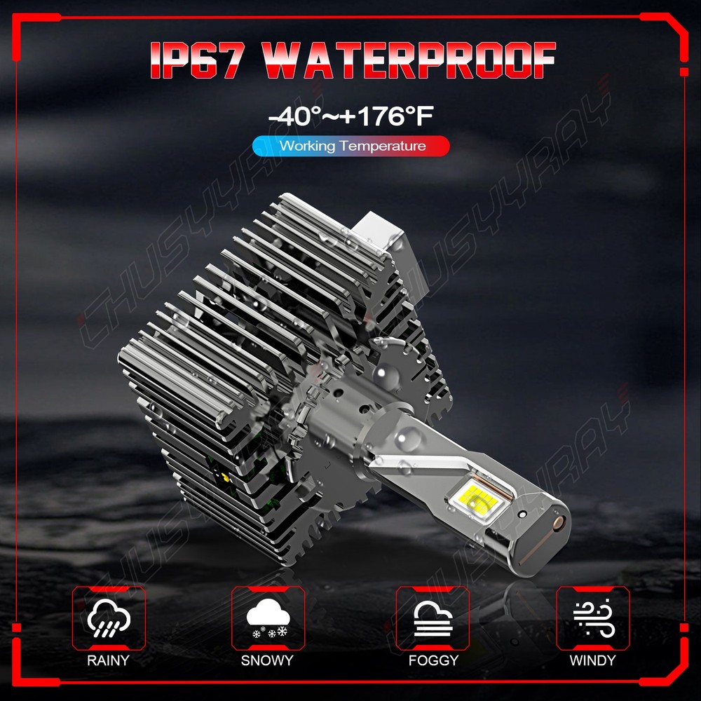 2X LED Headlight Bulbs 200W Replace D3S D3R HID Xenon Super White Conversion Kit