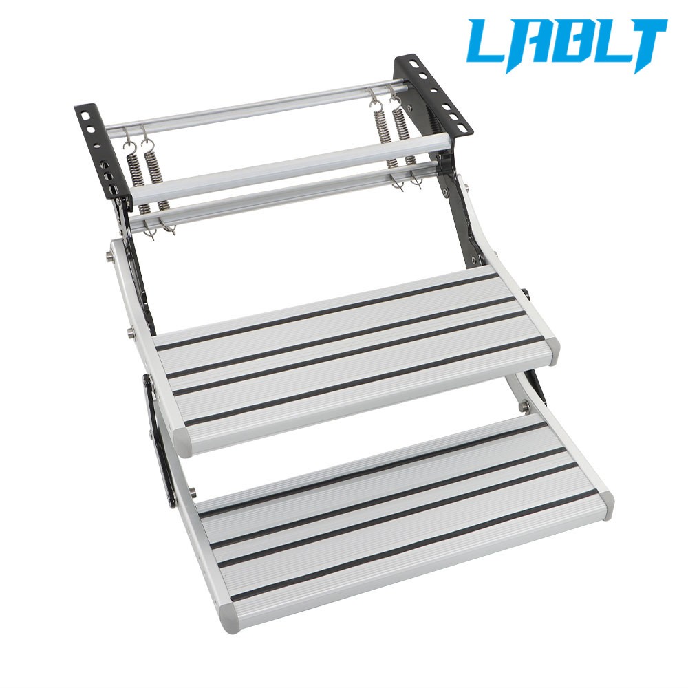 LABLT Manual Pull Out Retractable Two Step RV Camper Platform Steps Stair