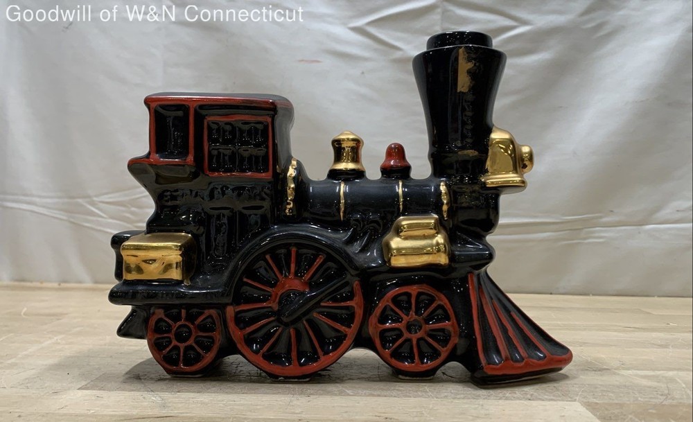 vintage ezra brooks train decanter