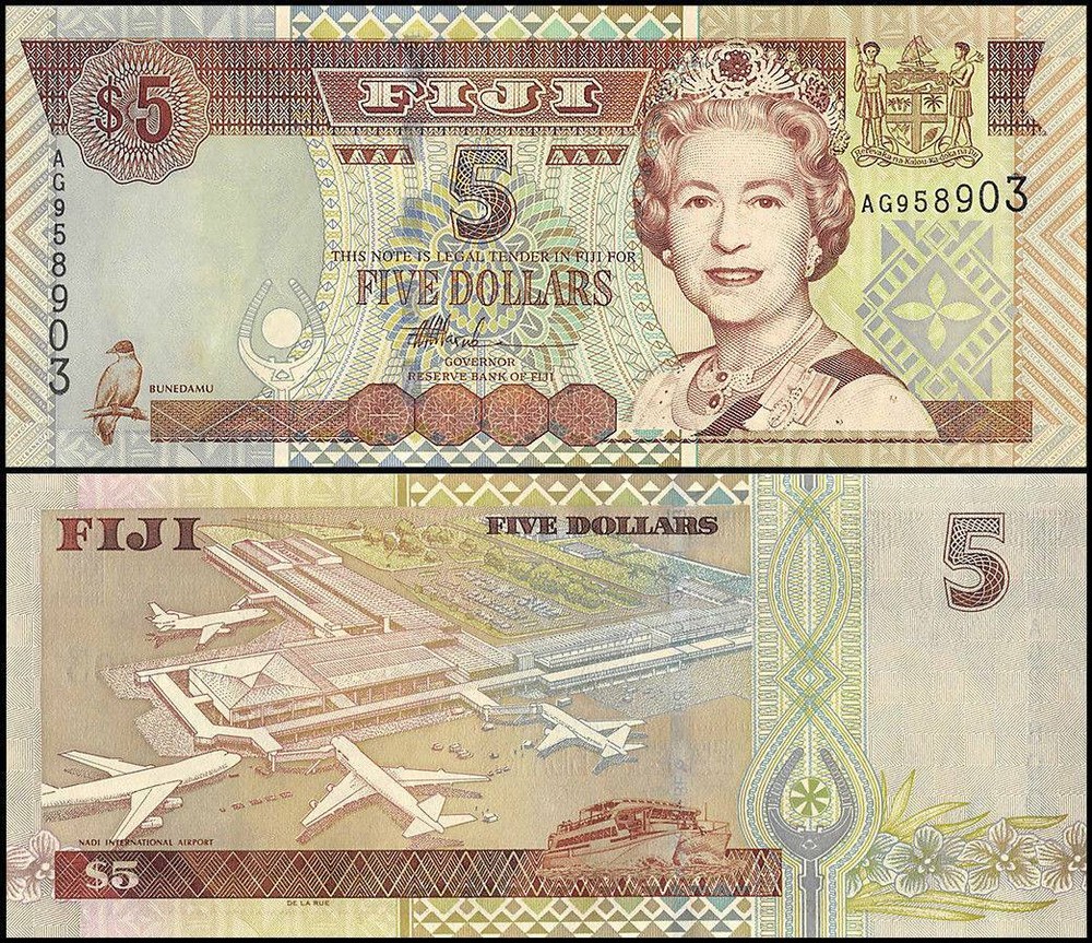 Fiji 5 Dollars, 2002 ND, P-105b, UNC X 100 PCS Bundle Pack