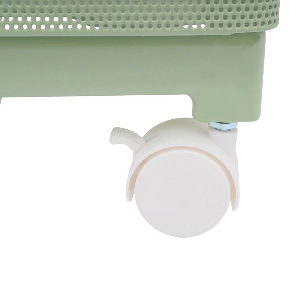 Rotating Storage Rack, Kitchen Organizer With Rotating Basket, Green+White