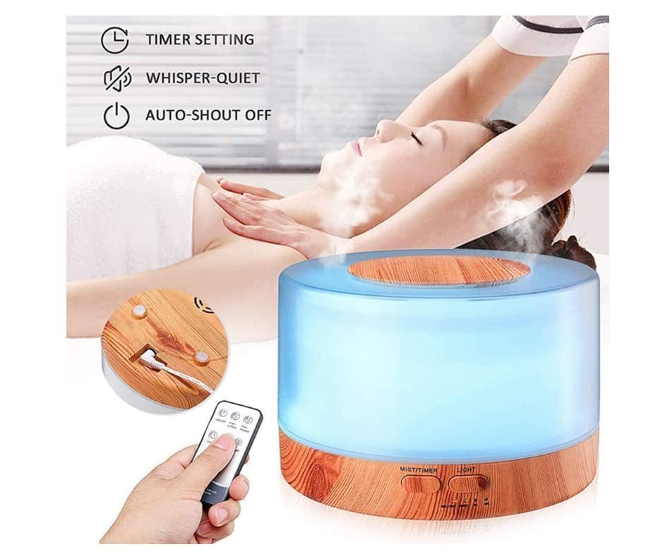 ZENVES 500ml Ultrasonic Essential Oil Diffuser with Remote Control LED Light