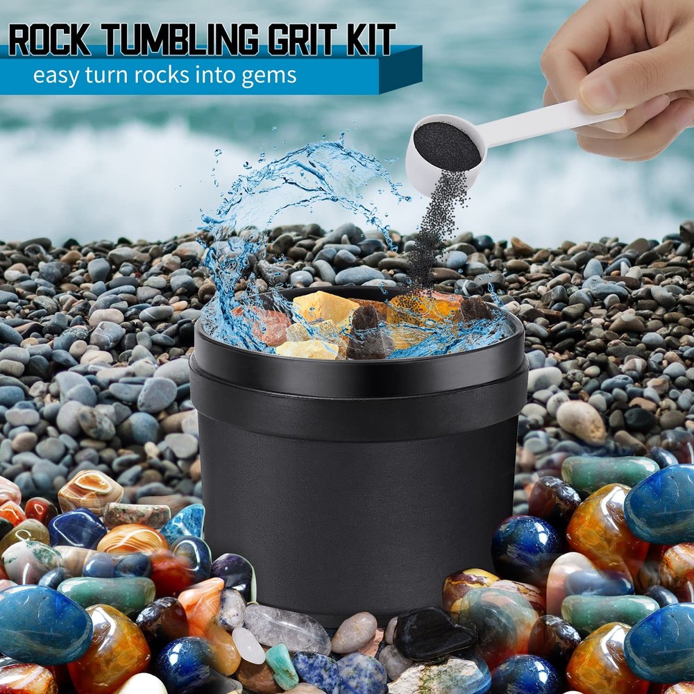 Rock Tumbler Grit Set, Polish Refill - 4 Basic Step...