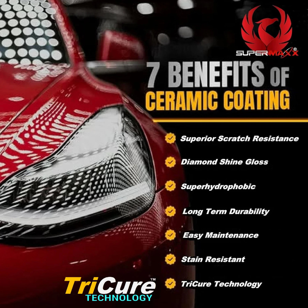 SUPERMAXX TRICURE ADVANCED CERAMIC CAR COATING PROTECTION - 100 ML KIT