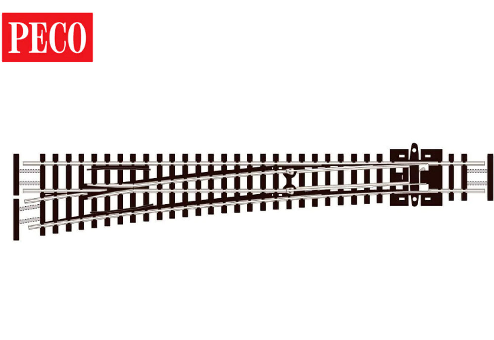 Peco N Scale SL-E389F ~ Electrofrog ~ Large Radius ~ Left Hand Turnout ~ Code 55