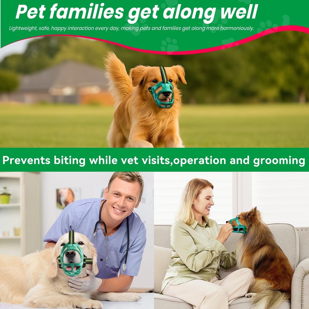 Dog Muzzle, Basket Muzzle for Small Medium Large Dogs, Anti-Biting and Chewin...