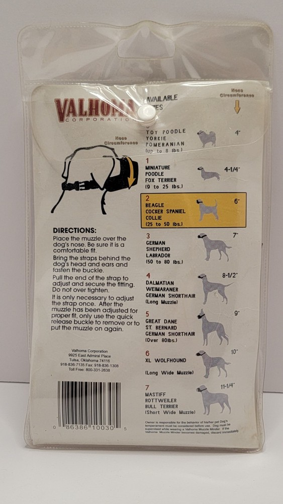 Valhomma Nylon Muzzle Size 2