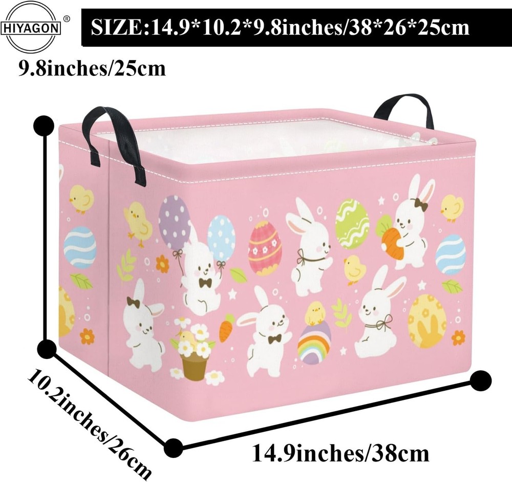 Rectangular Easter Basket Nursery Basket for Boys Bunny Room Decor Cute Toy S...