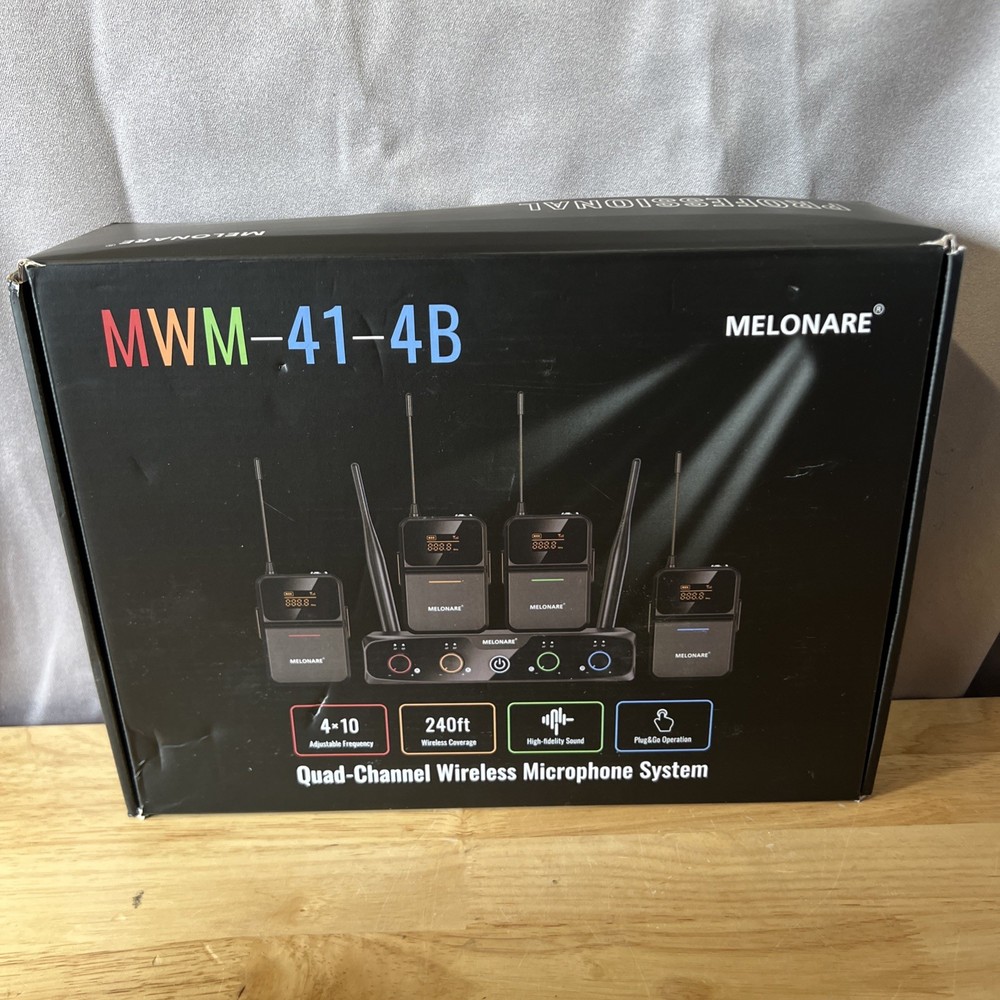 4-Channel Wireless Microphone System,UHF Compact Cordless Mic Set