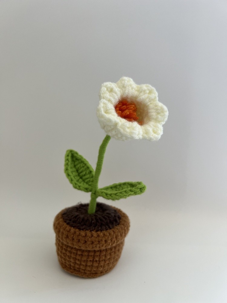 Fluffy Crochet Flowers Small Pots