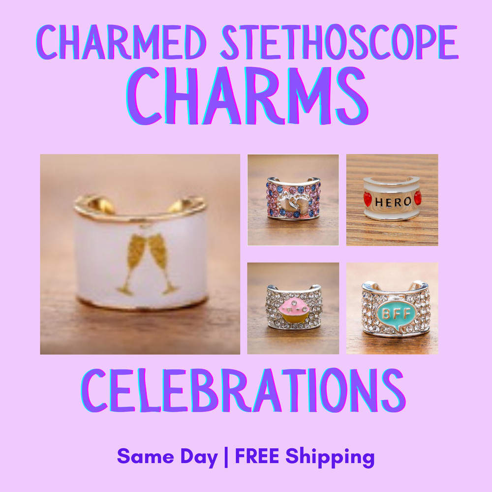 CharMED Stackable Stethoscope Bling Charms | Celebrations