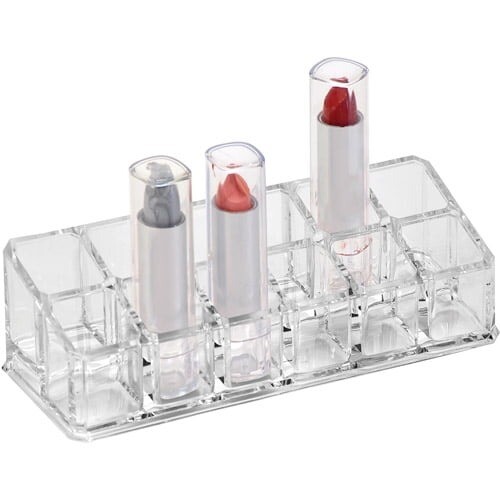 Multi Section Clear Acrylic Cosmetic Organizer 4 Pc Bundle Makeup Brushes