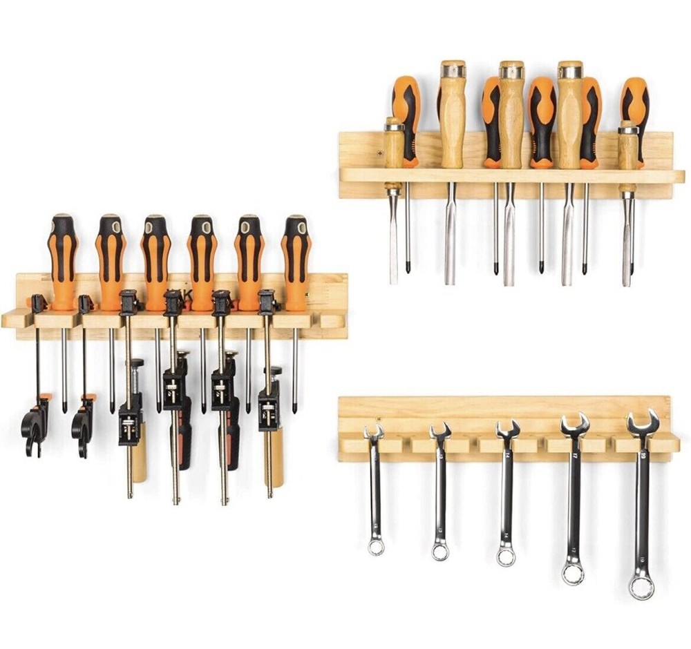 3 Pack Wall Mounted Tool Racks 16" x 3"