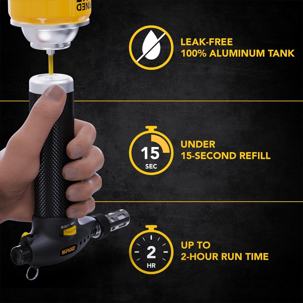 LEXIVON Butane Torch Multi-Function Kit Premium Self-Igniting Soldering Station