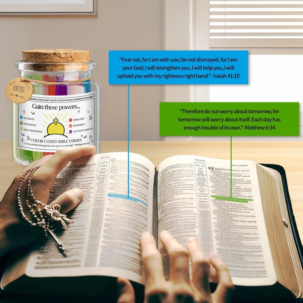 Bible Verse Jar – Color‑Coded Scripture Prayer & Encouragement Jar,