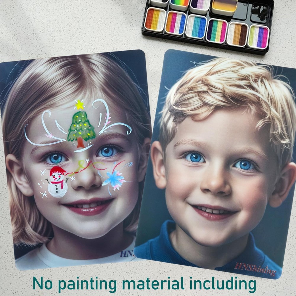 Face Painting Practice Board Reusable Exercise Template Makeup Tool 4 PCS
