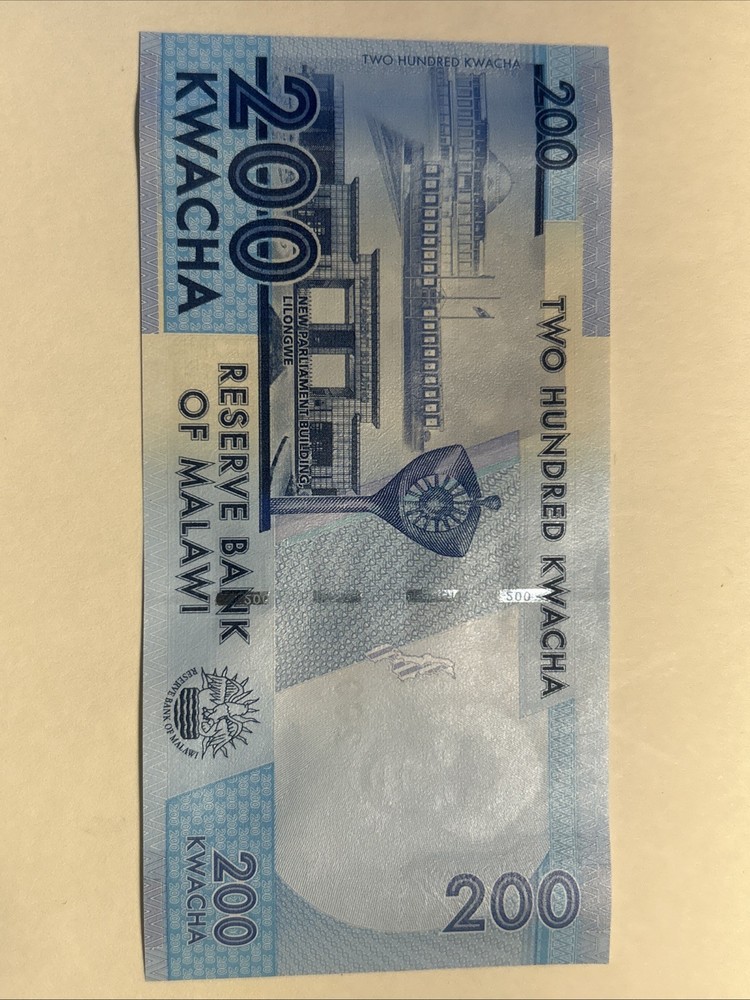 Malawi 2022 200 Malawi Unc Random Serial Number