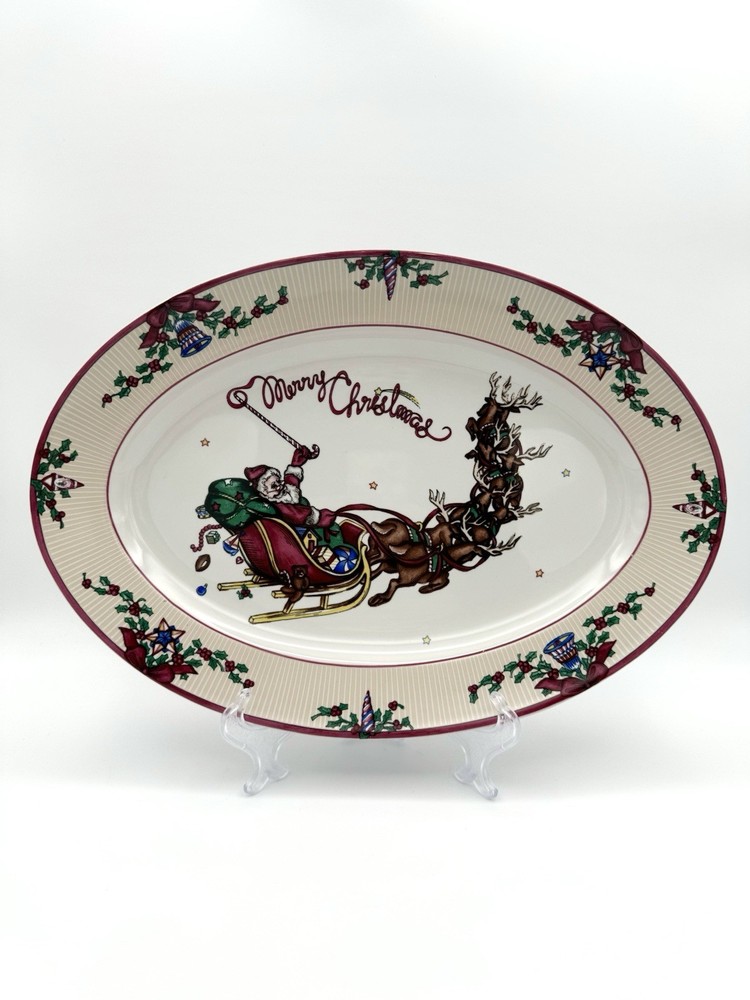 Fitz & Floyd Santa’s List - Oval Serving Platter, 14"