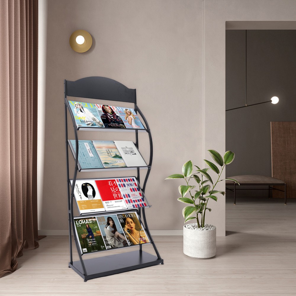 Multi-layer Book Shelf Rack Floor Storage Display Rack USspaper Comic Display