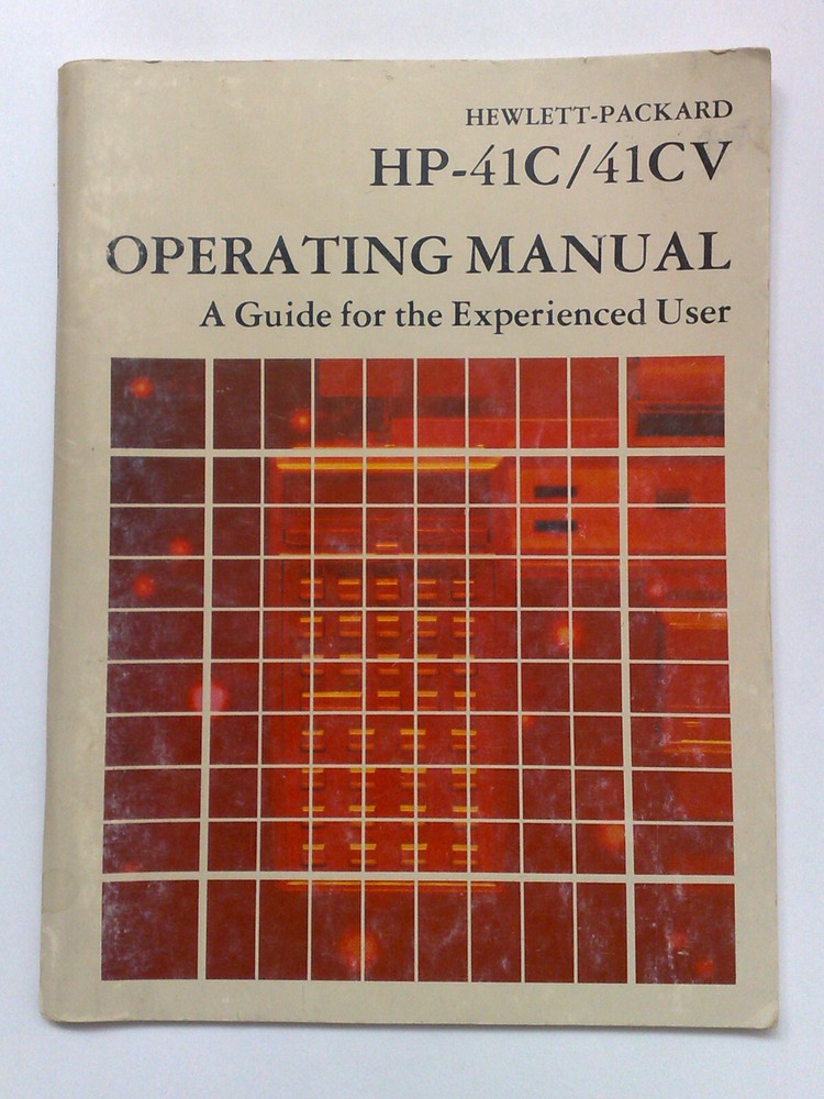 Operating Manual for Hewlett Packard HP 41C CV Calculator