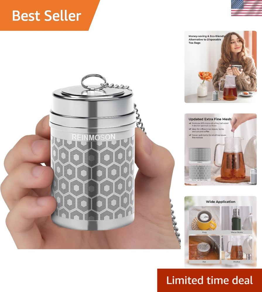 Large Stainless Steel Tea Infuser with Extra Fine Mesh - Secure & Versatile