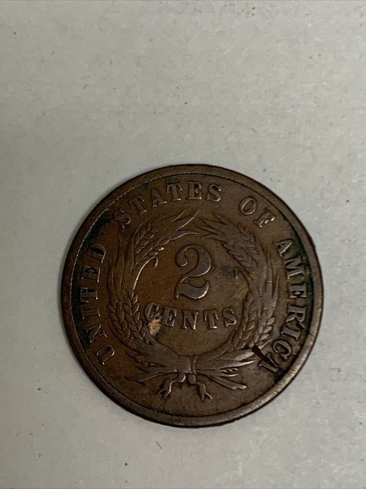 1865 Copper Philadelphia Mint Two Cent Coin
