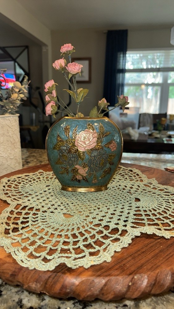 Cloissonne Floral Vase