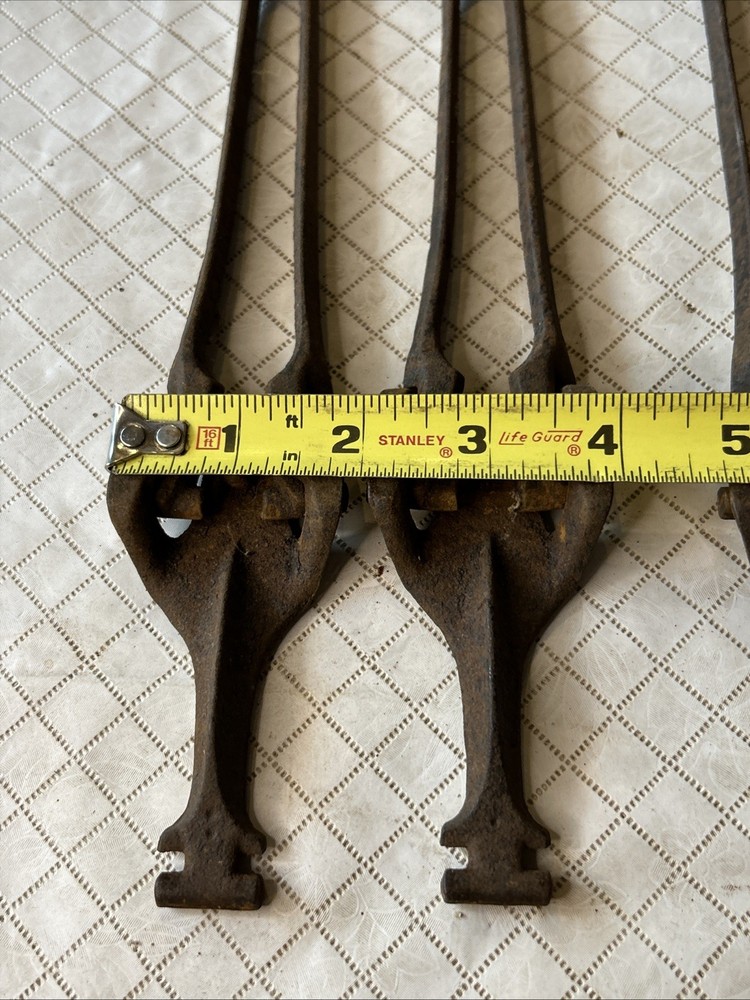 Antique (4) Cast Iron Drop Leaf Table Leaf Support Arms Brackets 10”