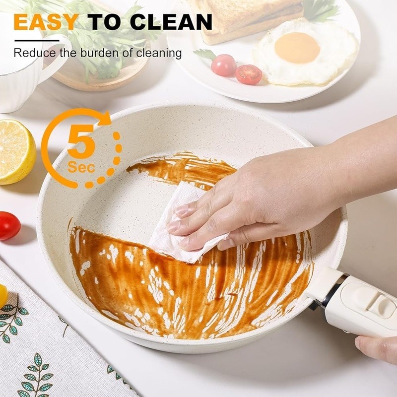 360° Ceramic Nonstick Cookware Space Saving Stackable Design Universal Handle US