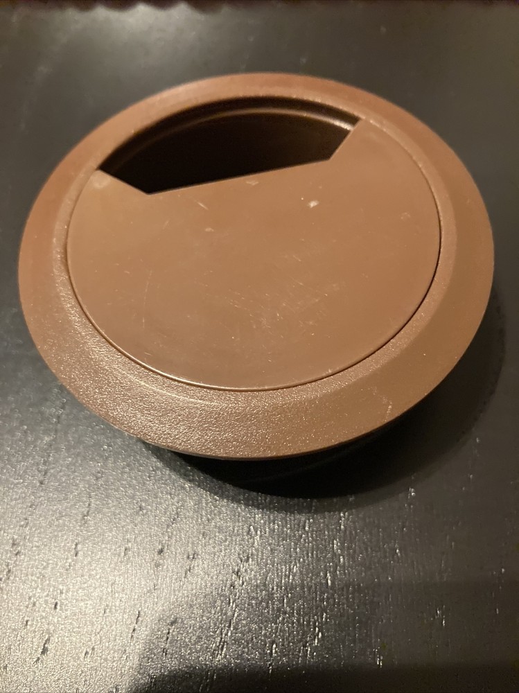 Computer TABLE DESK PLASTIC ROUND CIRCLE GROMMET, BROWN 2 1/4"