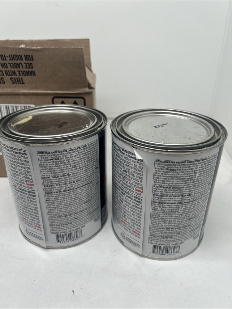 (2) Krylon Rust Tough Oil-Based Gloss Rust Control Enamel, Gray, 1 Qt.
