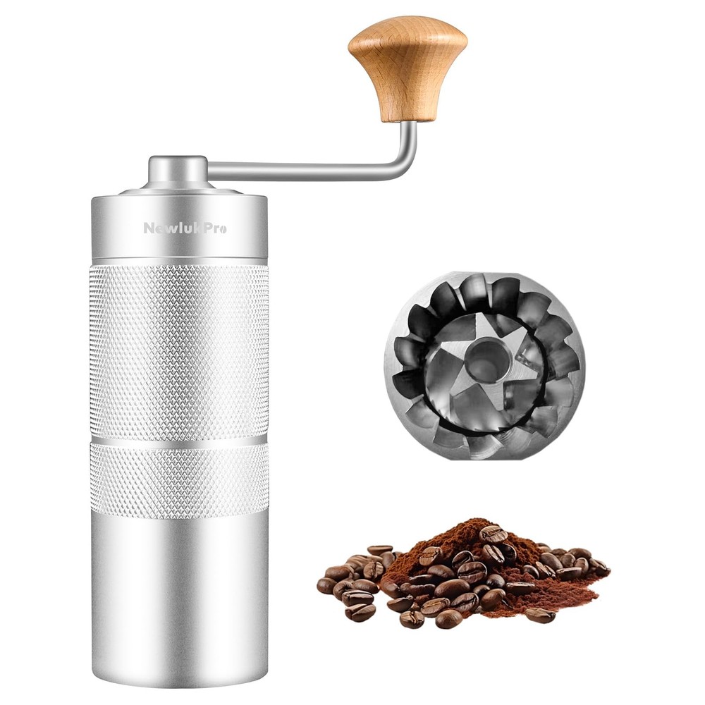 M6 Manual Coffee Grinder,Conical Hexagonal Burr  Double Bearings for Smooth G...