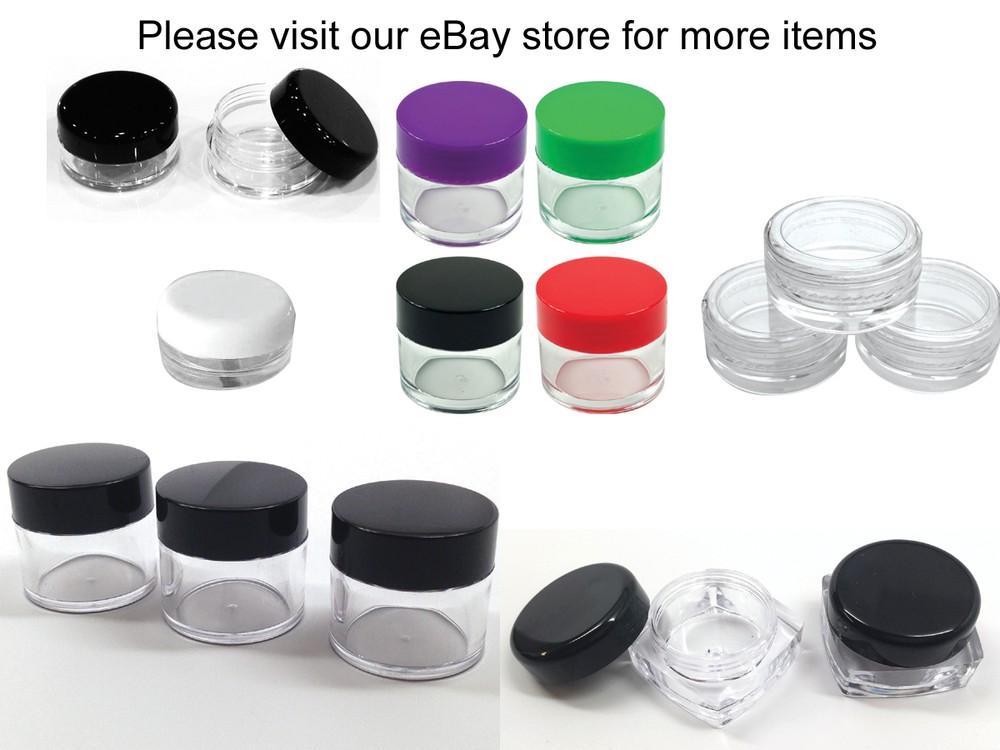 100 Pack Jars High Quality 5 Gram/ML Plastic empty sample Container Cosmetic