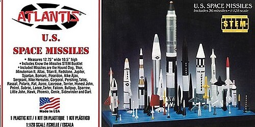 Atlantis US Space Missiles Set (36) - Plastic Model Space Kit - 1/128 Scale