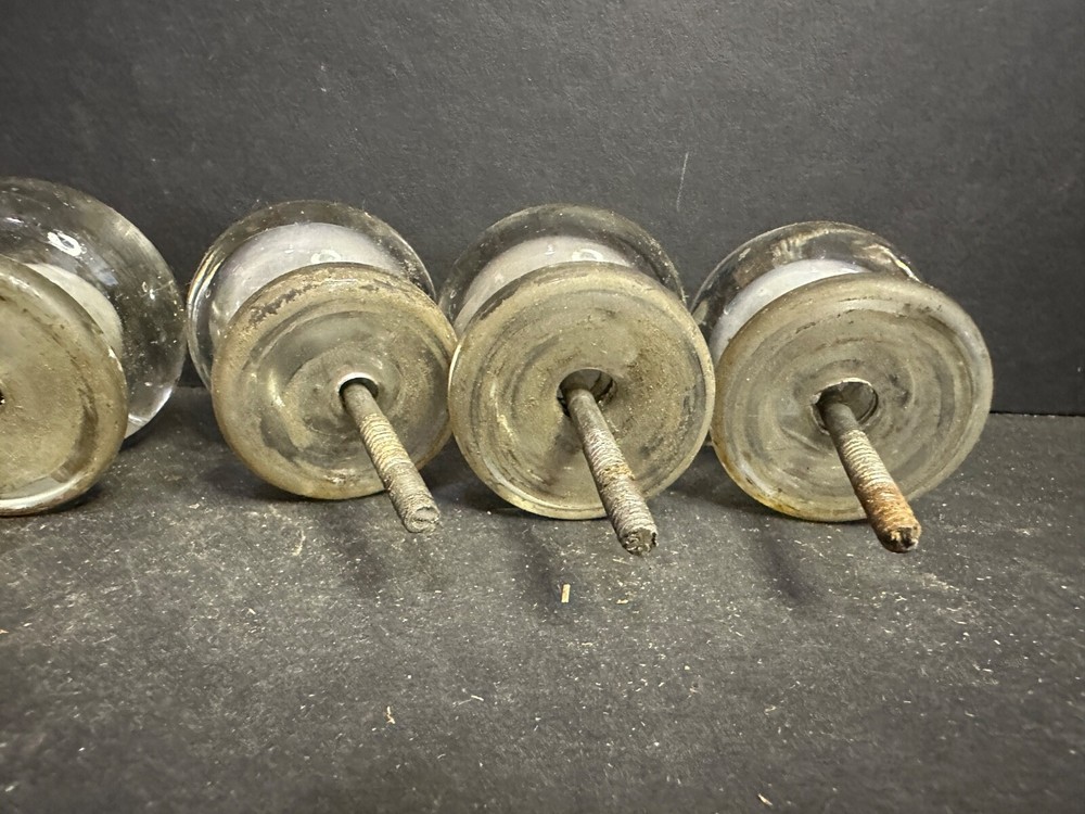 Set 8 Antique Glass Furniture Knobs Pulls, Lot 2