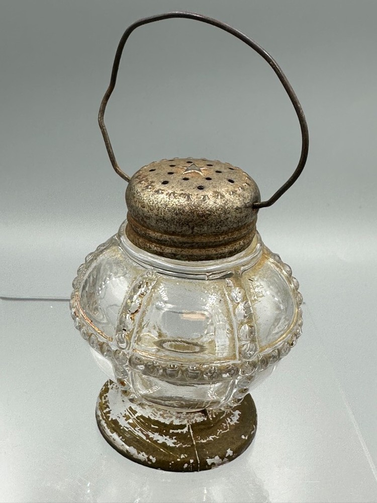 1910s Beaded LANTERN Glass CANDY CONTAINER Shaker E&A 405