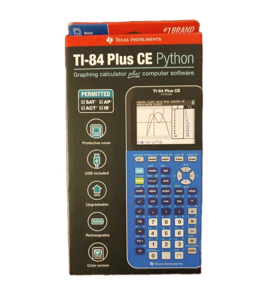 Texas Instruments TI-84 Plus CE Python Color Graphing Calculator - Bionic Blue