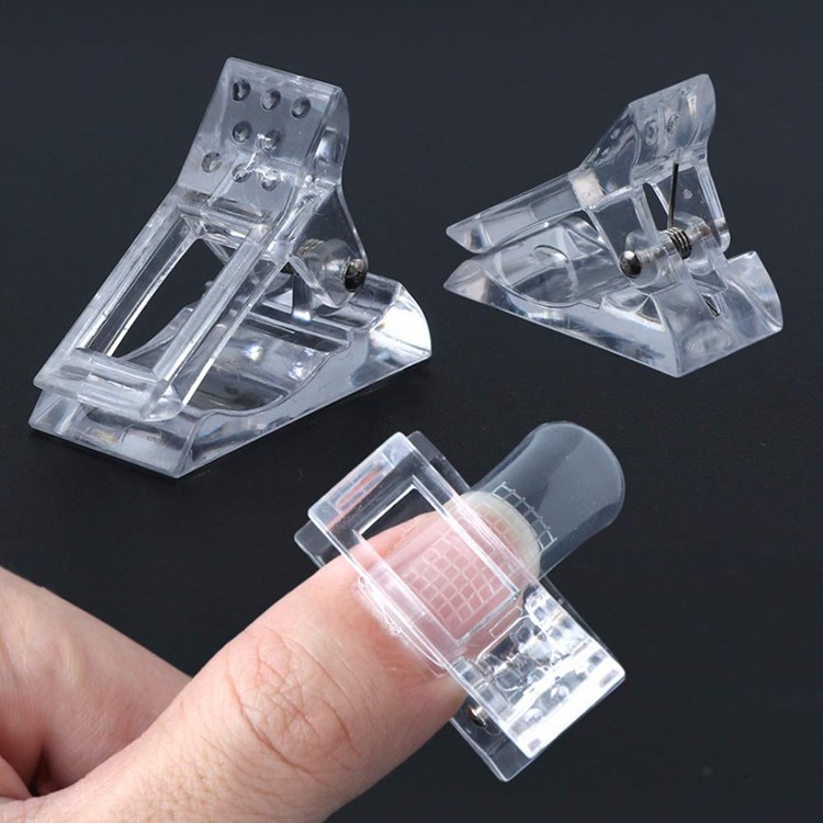 10pcs Nail Tips Clip Quick Building Poly Builder Gel DIY Extension Clamp Clips