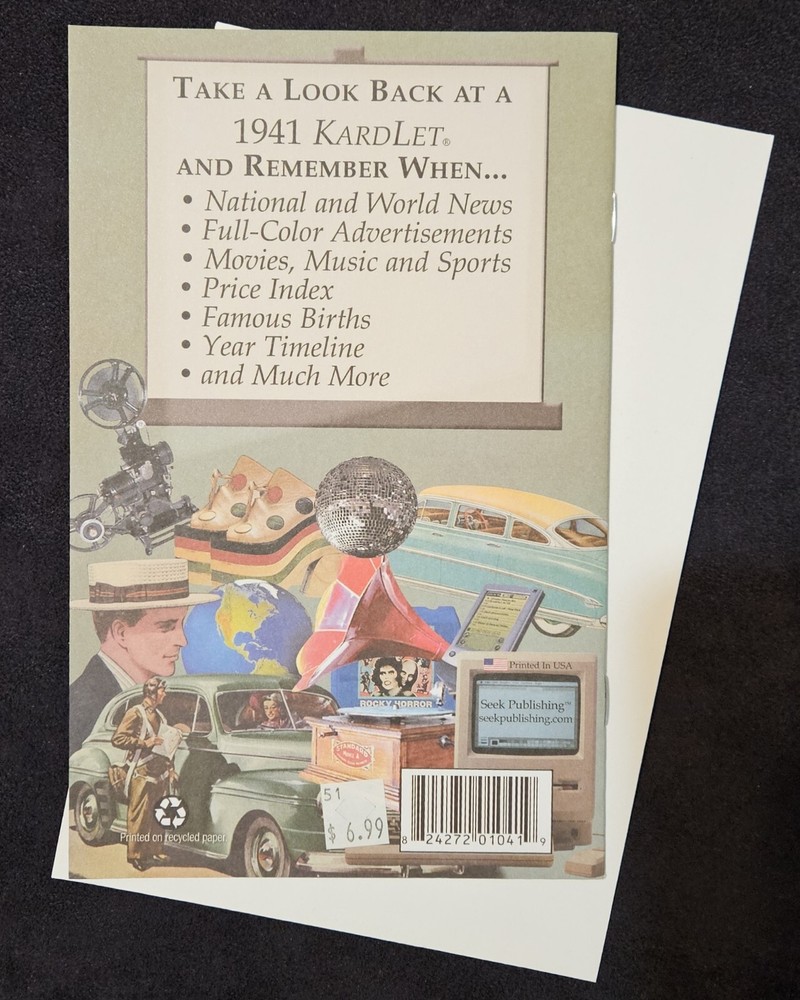NEW 1941 Remember When... A Nostalgic Look Back In Time Booklet And Envelope