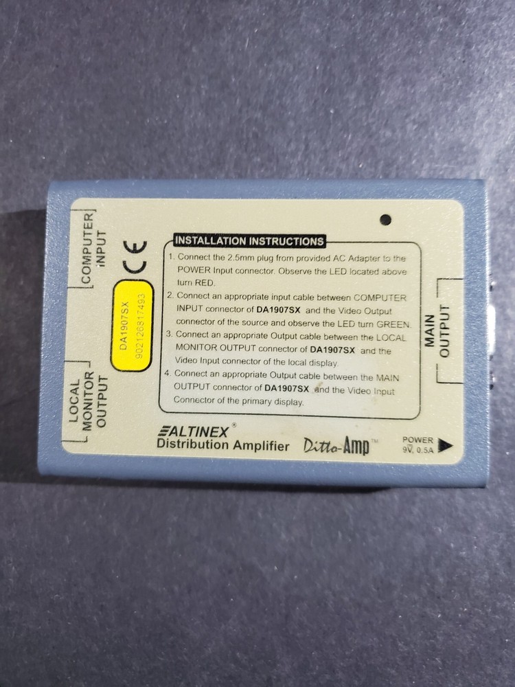 ALTINEX DA1907SX  Distribution Amplifier No Power Supply Working