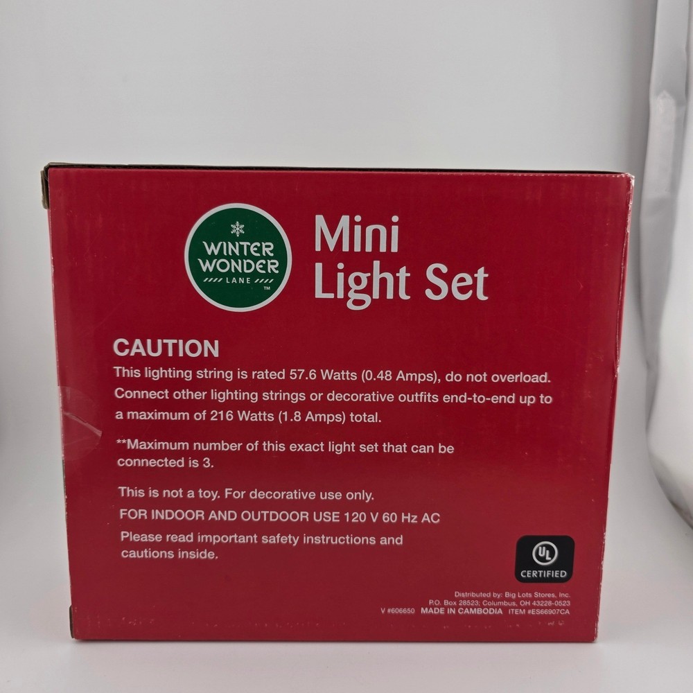 Christmas Lights Assorted Bundle Clear White Wire 280 Lights 75 Clips
