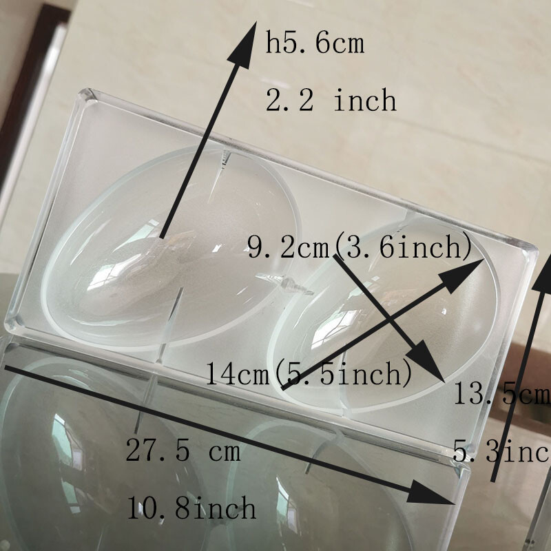2 Cavities Polycarbonate Big Easter Eggs Chocolate Mold Ostrich Egg Candy Mould
