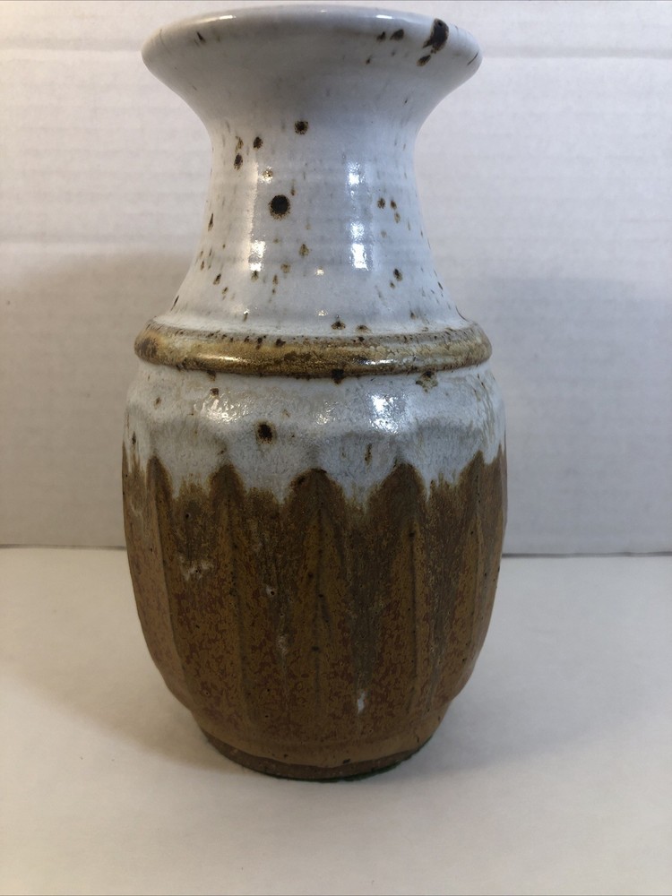 Hand Made Vase Pottery Glazed Stoneware Vintage Signed Studio