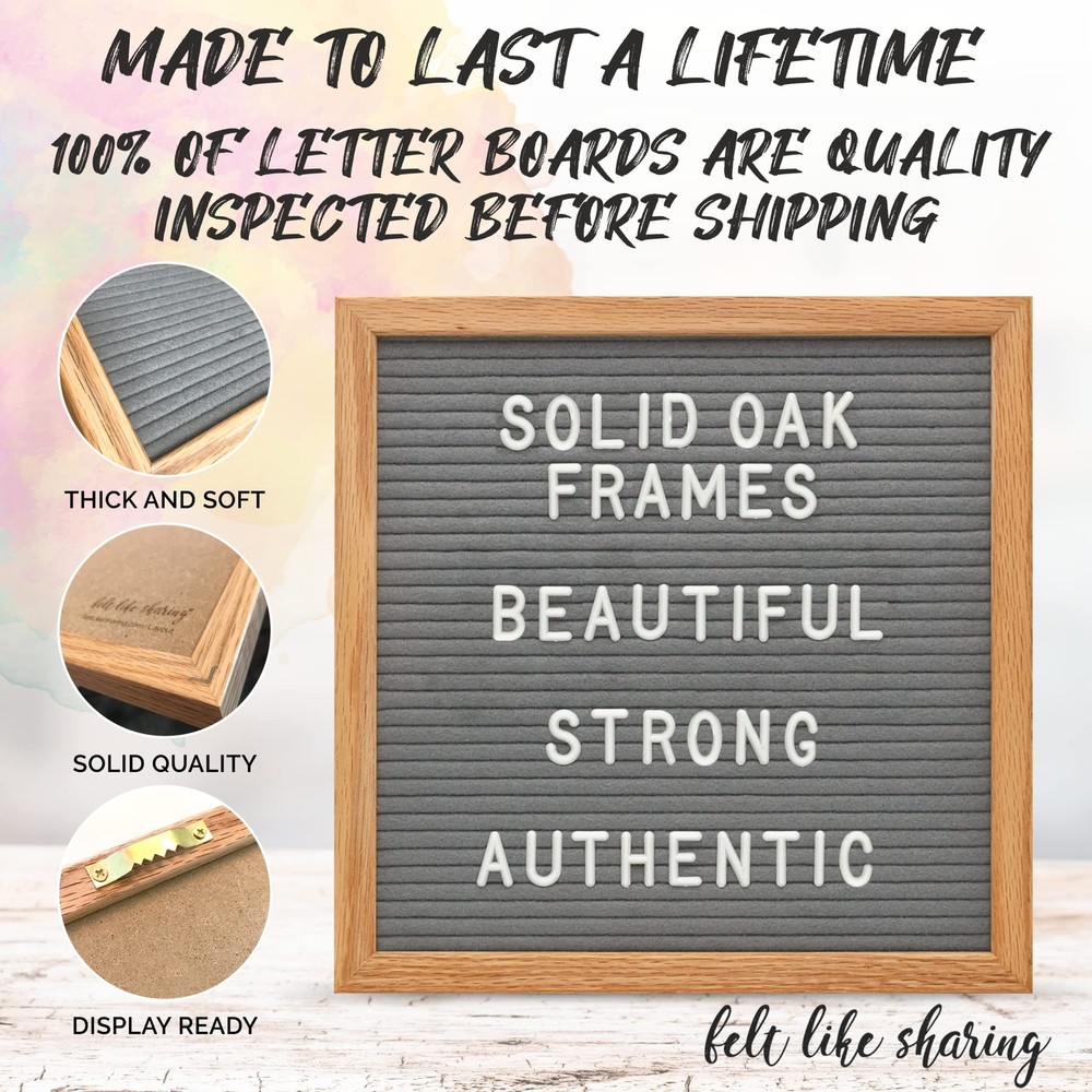 Felt Like Sharing Square Letter Board (Rusty Red - 10"x10", Rusty