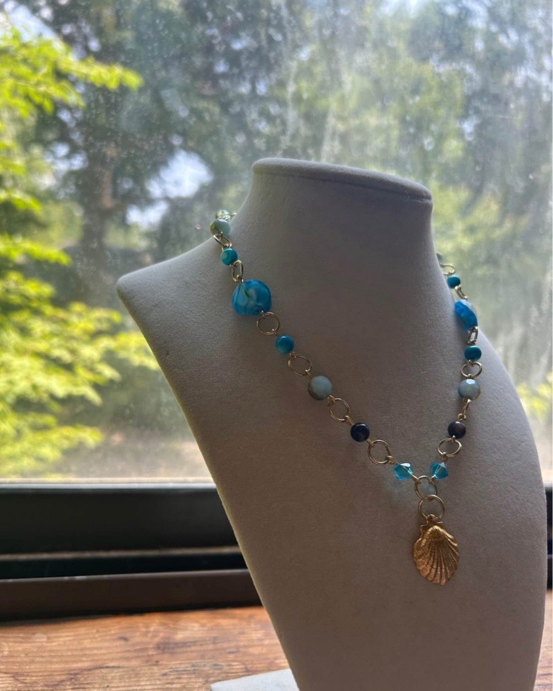 Glass & Shell Beaded Handmade Necklace