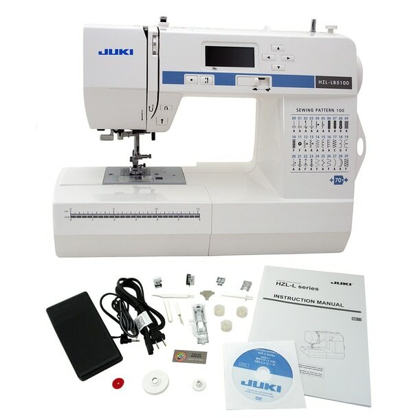 JUKI HZL-LB5100 Compact Computerized Sewing Machine With 100 Stitch Patterns